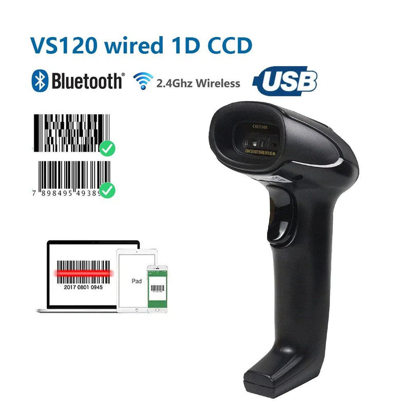 1D/2D  Supermarket Handhel  Barcode Bar  Code Scanner  Reader QR   PDF417 Bluetooth 2.4G Wireless &Wired USB Platform - PST PS Tradings