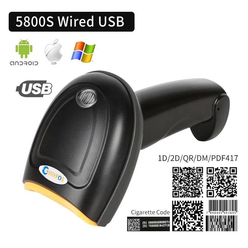 1D/2D  Supermarket Handhel  Barcode Bar  Code Scanner  Reader QR   PDF417 Bluetooth 2.4G Wireless &Wired USB Platform - PST PS Tradings