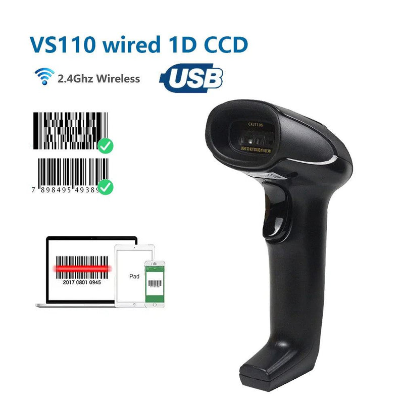 1D/2D  Supermarket Handhel  Barcode Bar  Code Scanner  Reader QR   PDF417 Bluetooth 2.4G Wireless &Wired USB Platform - PST PS Tradings