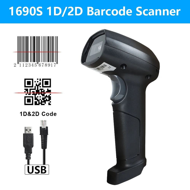 1D/2D  Supermarket Handhel  Barcode Bar  Code Scanner  Reader QR   PDF417 Bluetooth 2.4G Wireless &Wired USB Platform - PST PS Tradings