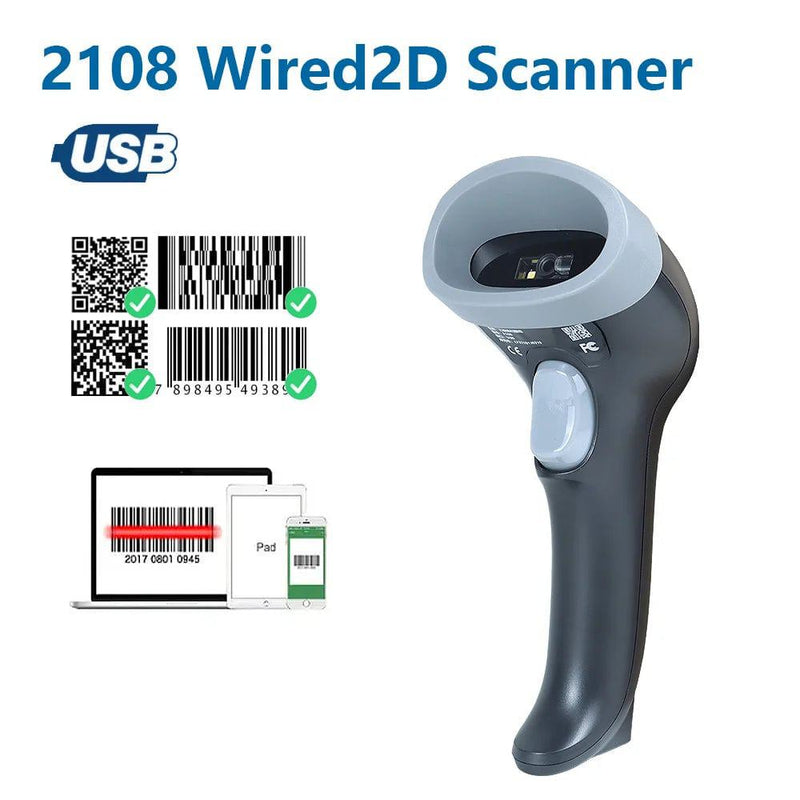 1D/2D  Supermarket Handhel  Barcode Bar  Code Scanner  Reader QR   PDF417 Bluetooth 2.4G Wireless &Wired USB Platform - PST PS Tradings