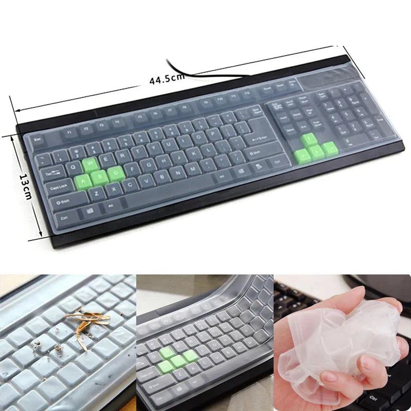 1pc Universal Waterproof Silicone Desktop Computer Keyboard Cover Clear Skin Protector Film Shell Dust-Proof Protective Film - PST PS Tradings