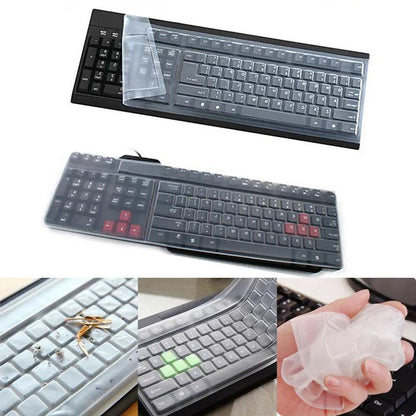 1pc Universal Waterproof Silicone Desktop Computer Keyboard Cover Clear Skin Protector Film Shell Dust-Proof Protective Film - PST PS Tradings