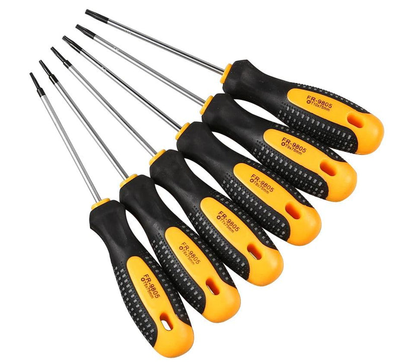 1Set Chrome vanadium steel Torx Screwdriver Set with Hole Magnetic T5-T30Screw Driver Set Kit for Telephone Repair Hand Tool Set