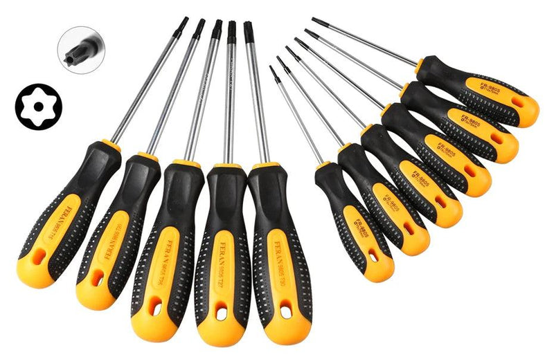 1Set Chrome vanadium steel Torx Screwdriver Set with Hole Magnetic T5-T30Screw Driver Set Kit for Telephone Repair Hand Tool Set