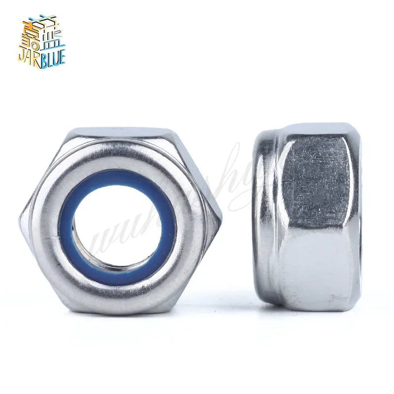 2/5/20/50Pcs DIN985 M2 M2.5 M3 M4 M5 M6 M8 304 Stainless Steel Nylon Self-locking Hex Nuts Locknut Slip Lock Nut - PST PS Tradings