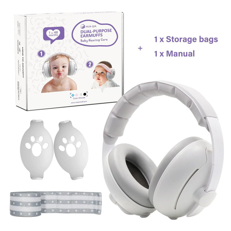 2-in-1 Convertible Design Baby Earmuffs Noise Protection Adjustable Noise Cancelling Headphones with Non-Slip Band for Babies - PST PS Tradings