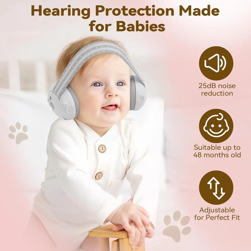 2-in-1 Convertible Design Baby Earmuffs Noise Protection Adjustable Noise Cancelling Headphones with Non-Slip Band for Babies - PST PS Tradings