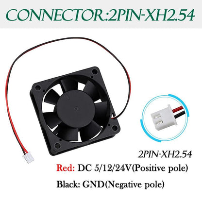 2 Pcs Gdstime 60x60x20mm 6020 12V 24V Dual Ball 3D Printer Cooler Fan 60mmx20mm Brushless Machine Equipment DC Motor Cooling Fan - PST PS Tradings