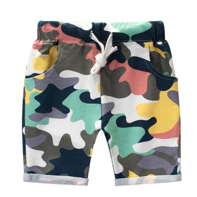 2025 Summer Boys Camouflage Shorts Cotton Trousers Kids Beachwear Children Loose Sport Beach Shorts Sweatpants 2-7Y - PST PS Tradings