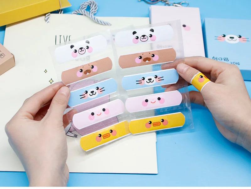 20pcs Cute Cartoon Patterned Curved Patch Wound Strips Dressing Adhesive Plaster Bandages Band Aid for Children Banditas - PST PS Tradings