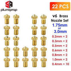 22PCS/lot V6 Brass Nozzle for E3DV6 Anycubic i3 Mega S X Chiron Kobra Flybear HotEnd 0.4MM  J-Head Extruder Printer Accessorie - PST PS Tradings