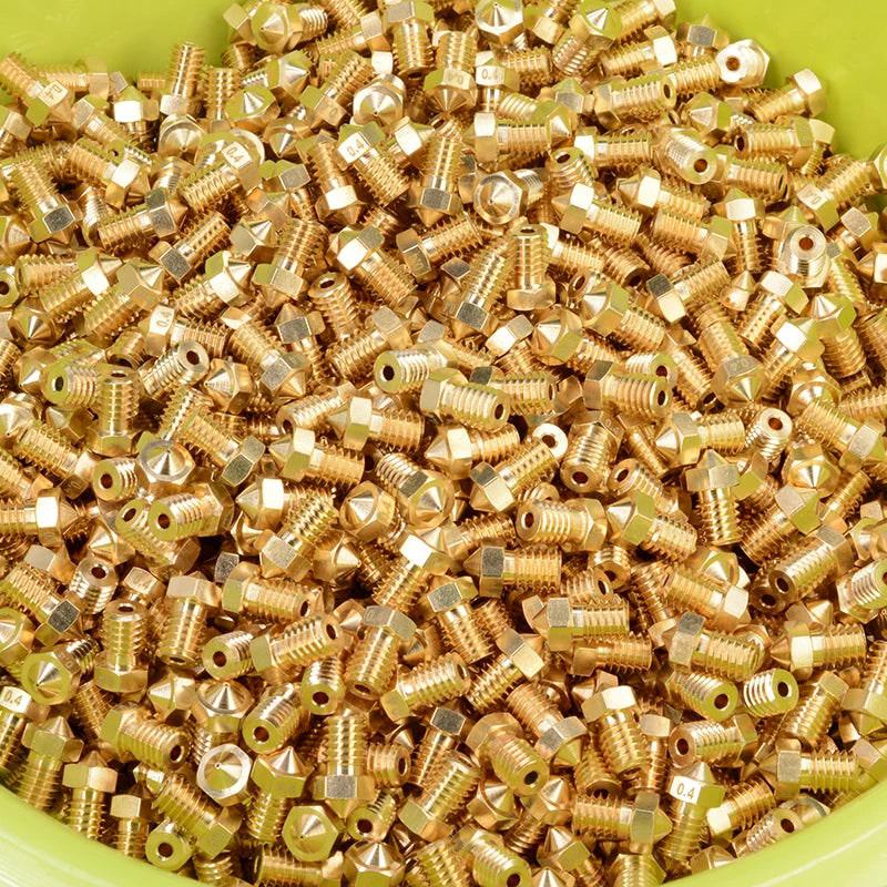 22PCS/lot V6 Brass Nozzle for E3DV6 Anycubic i3 Mega S X Chiron Kobra Flybear HotEnd 0.4MM  J-Head Extruder Printer Accessorie - PST PS Tradings