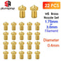 22PCS/lot V6 Brass Nozzle for E3DV6 Anycubic i3 Mega S X Chiron Kobra Flybear HotEnd 0.4MM  J-Head Extruder Printer Accessorie - PST PS Tradings