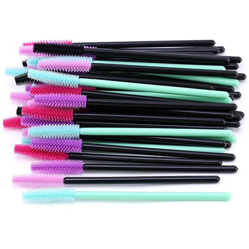 25/50pcs Disposable Eyelash Brush Eyelashes Extension Tools Silicone Gel Material Eyebrow Brushes Mascara Wands Applicator Women