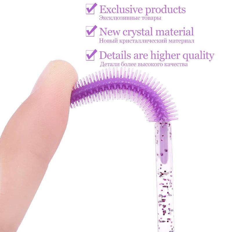 25/50pcs Disposable Eyelash Brush Eyelashes Extension Tools Silicone Gel Material Eyebrow Brushes Mascara Wands Applicator Women