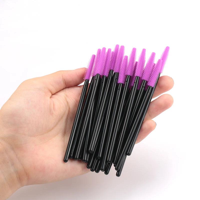 25/50pcs Disposable Eyelash Brush Eyelashes Extension Tools Silicone Gel Material Eyebrow Brushes Mascara Wands Applicator Women