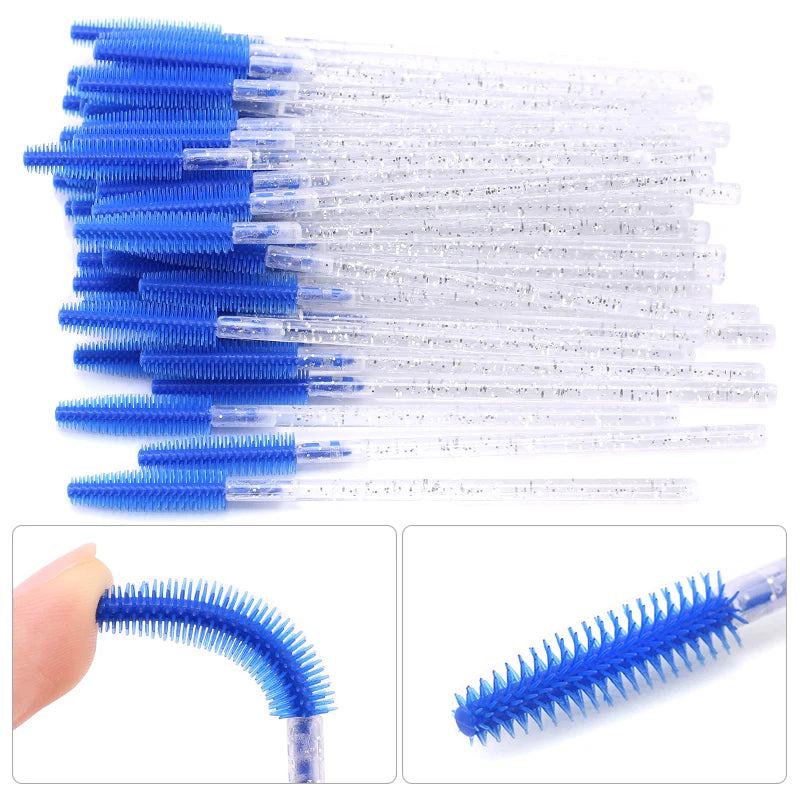 25/50pcs Disposable Eyelash Brush Eyelashes Extension Tools Silicone Gel Material Eyebrow Brushes Mascara Wands Applicator Women