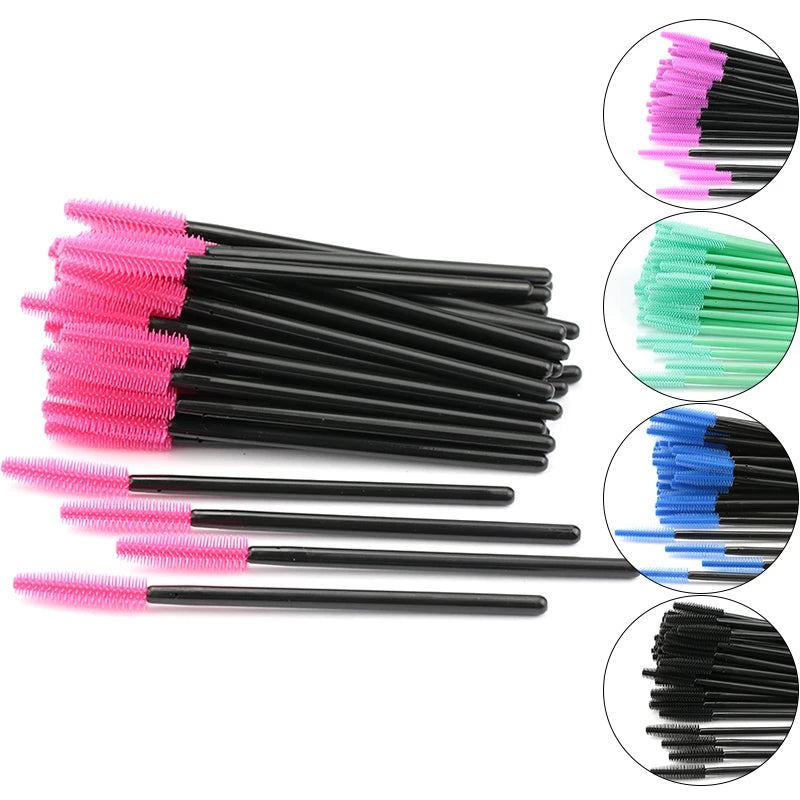 25/50pcs Disposable Eyelash Brush Eyelashes Extension Tools Silicone Gel Material Eyebrow Brushes Mascara Wands Applicator Women