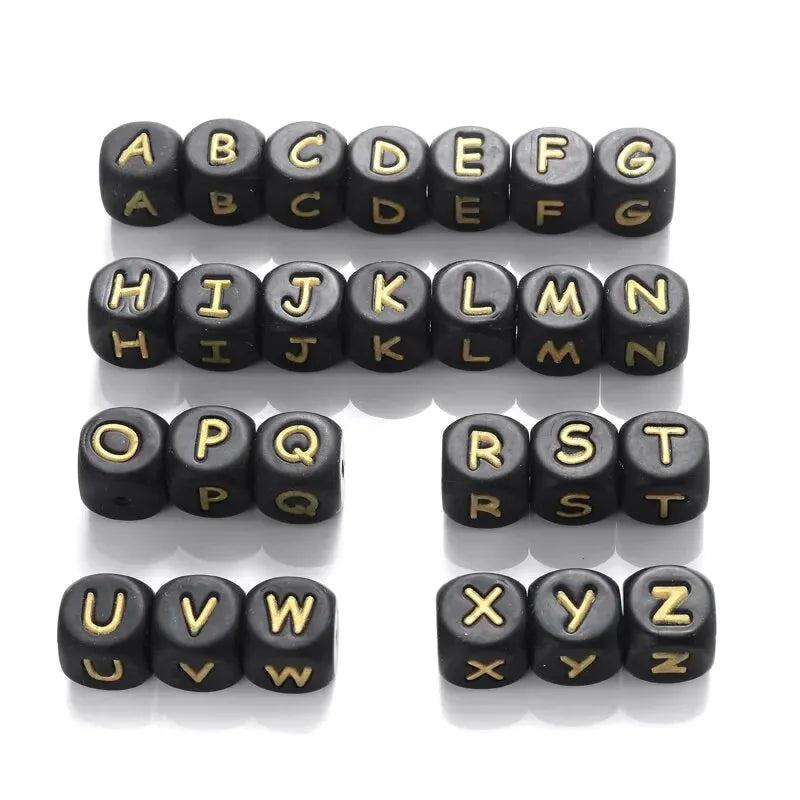 26Pcs Silicone English Letter Beads 12mm Alphabet Silicone Chewing Bead for Pacifier Clip Chain Teether Accessories BPA Free - PST PS Tradings