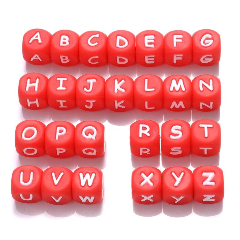 26Pcs Silicone English Letter Beads 12mm Alphabet Silicone Chewing Bead for Pacifier Clip Chain Teether Accessories BPA Free - PST PS Tradings