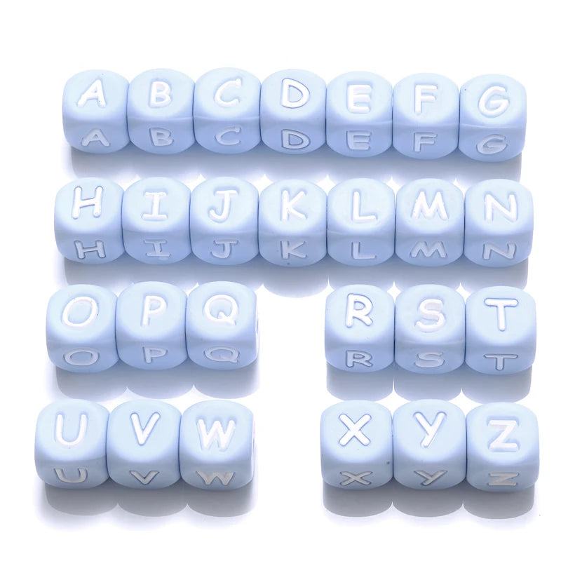 26Pcs Silicone English Letter Beads 12mm Alphabet Silicone Chewing Bead for Pacifier Clip Chain Teether Accessories BPA Free - PST PS Tradings