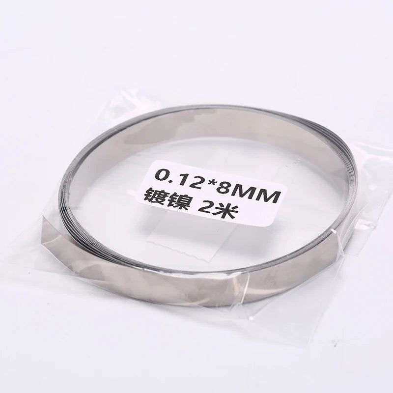 2M 8mm x 0.1/0.12/0.15 Nickel Plated Strip Tape For Li 18650 Battery Spot Welding Compatible For Spot Welder Machine