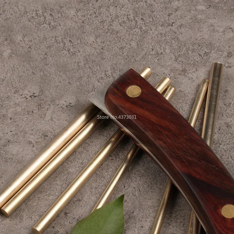 2pcs 2-8mm Hand-done brass bar rod 100mm stick for knife handle part diy toys accessories