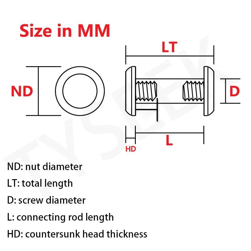 2Sets Stainless Steel Screw for Diy Knife Handle Making Material T8 plum Nails Straight knife folding Knife Handle Screw