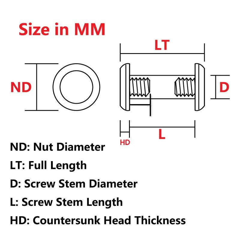 3 Sets Stainless Steel Fold Knife Handle Shank Screws M3.5 Thread T8 Torx Head 6mm Hole Diameter DIY Making Accessories Rivets