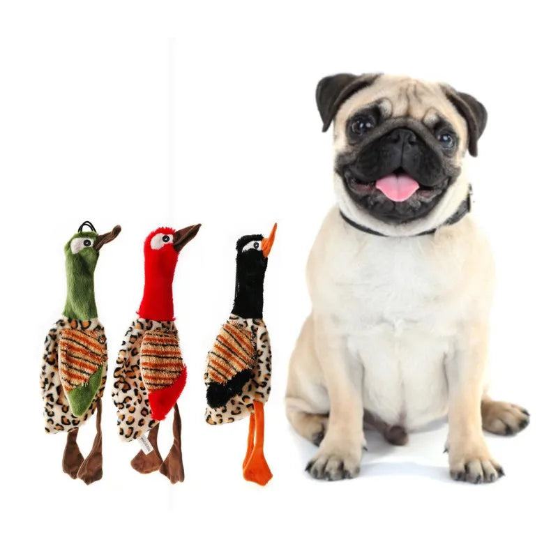 30*9cm Interesting Squeak Plush Pet Dog Toy Duck Bird Stuffing Free Puppy Interactive Cleaning Tooth Dog Chew Rope Toys - PST PS Tradings