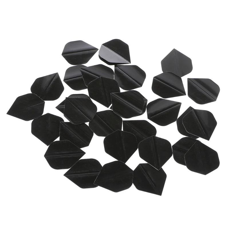 30 Pcs PET Dart Flights High Quality Simple Pure Black Darts Accessories Replaceable Dart Wing - PST PS Tradings