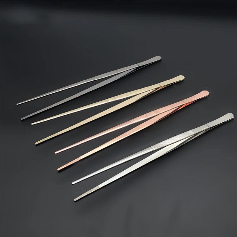 30cm Stainless Steel Kitchen & Bar Tweezer Food Tongs Kitchen Cooking Medical Tweezers Bar Tool - PST PS Tradings