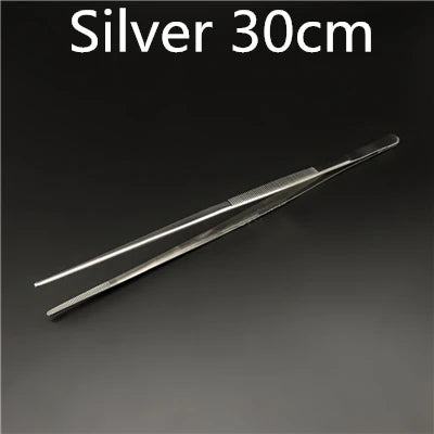 30cm Stainless Steel Kitchen & Bar Tweezer Food Tongs Kitchen Cooking Medical Tweezers Bar Tool - PST PS Tradings