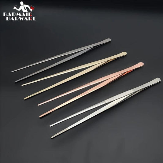 30cm Stainless Steel Kitchen & Bar Tweezer Food Tongs Kitchen Cooking Medical Tweezers Bar Tool - PST PS Tradings