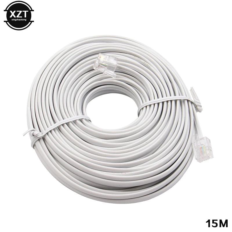 30M/15M/12M/9M/6M/3M RJ11 6P4C Telephone Extension Cable Connector HOT SALE