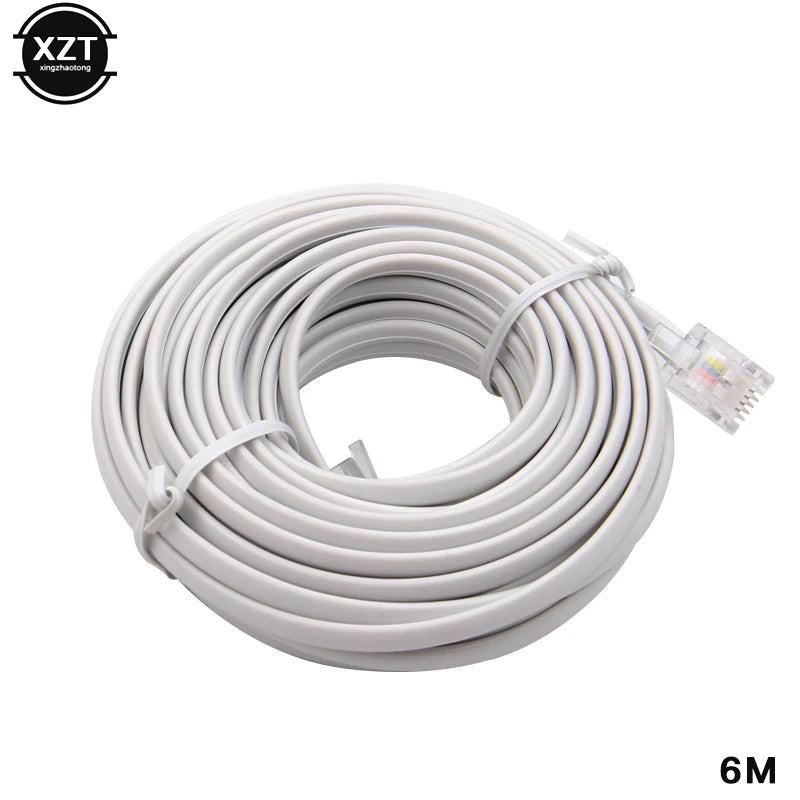 30M/15M/12M/9M/6M/3M RJ11 6P4C Telephone Extension Cable Connector HOT SALE