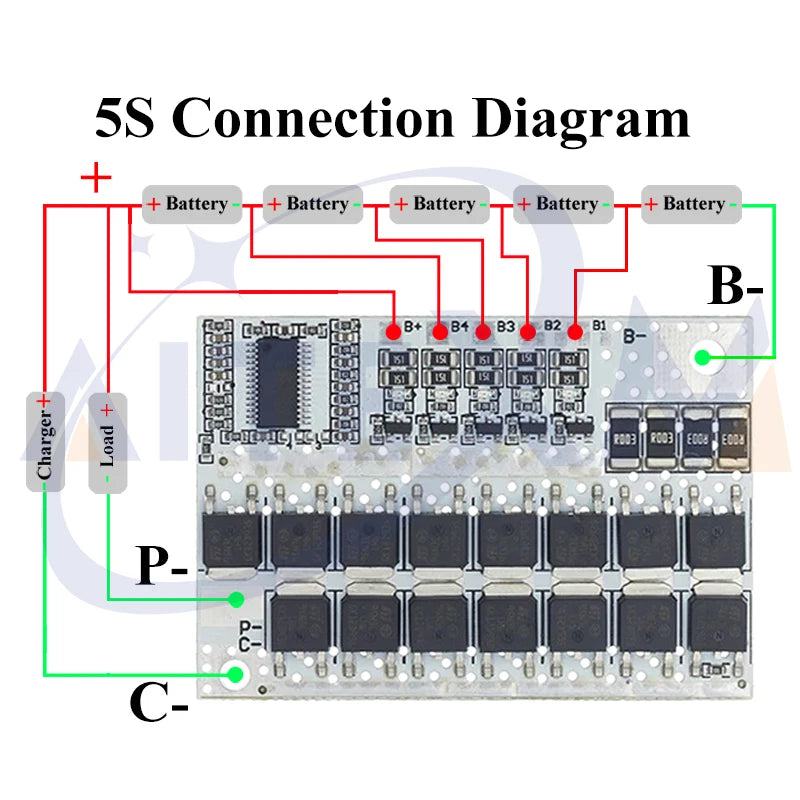 3S/4S/5S BMS 12V 16.8V 21V 18V 3.7V 100A Li-ion LMO Ternary Lithium Battery Protection Circuit Board Li-Polymer Balance Charging - PST PS Tradings  PST PS Tradings