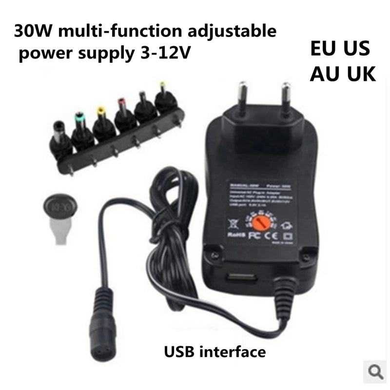 3V 4.5V 5V 6V 7.5V 9V 12V 2A 2.5A AC/DC Adapter Adjustable Power Supply Universal Adaptor Charger for LED Light Bulb Strip CCTV - PST PS Tradings