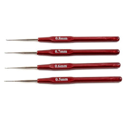 4 Pcs/Lot Hook Needle Crochet Micro Hook For Making Braiding Dreadlock Hair Tools 0.5Mm 0.6Mm 0.7Mm 0.8Mm Smooth Handle - PST PS Tradings