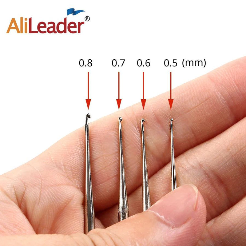 4 Pcs/Lot Hook Needle Crochet Micro Hook For Making Braiding Dreadlock Hair Tools 0.5Mm 0.6Mm 0.7Mm 0.8Mm Smooth Handle - PST PS Tradings