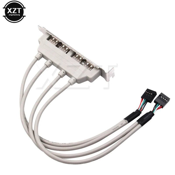 4 Port USB 2.0 to 9 Pin MainBoard Header Bracket Extension Cable for Computer Rear Panel Bracket 9Pin HOT SALE Adapter  newest