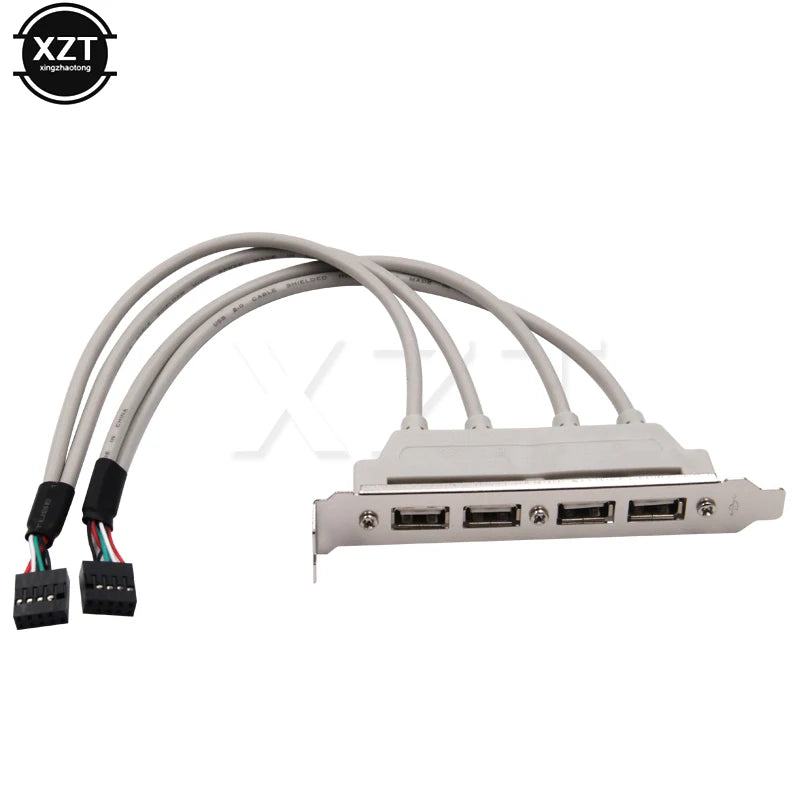 4 Port USB 2.0 to 9 Pin MainBoard Header Bracket Extension Cable for Computer Rear Panel Bracket 9Pin HOT SALE Adapter  newest