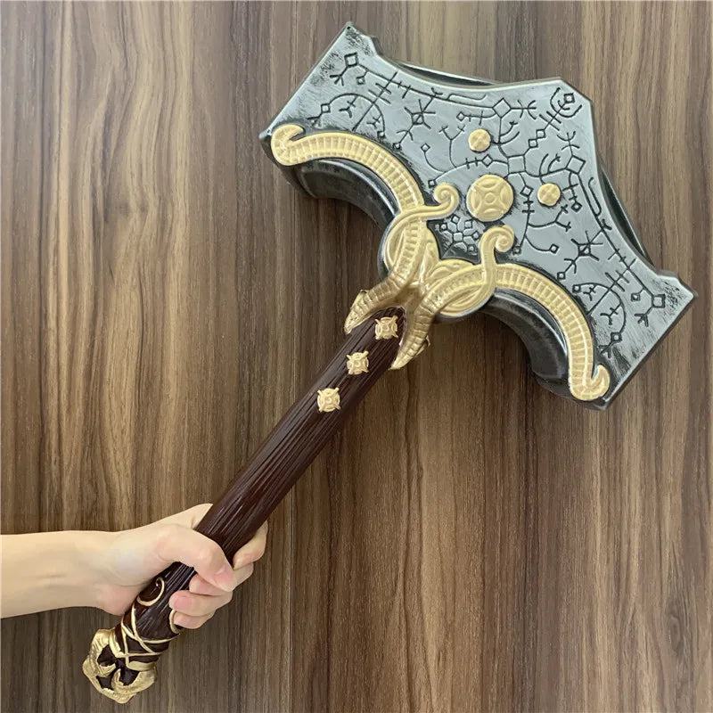 44cm Thor's Hammer Cosplay 1:1 Thunder Hammer Weapons Model Kids Gift Avengers Superhero Role Playing Captain America Iron Man