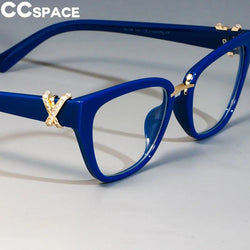 45605 Cat Eye Glasses Frames Women Rhinestone Decoration Styles Optical Fashion Computer Glasses