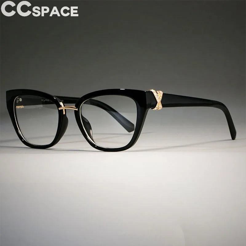 45605 Cat Eye Glasses Frames Women Rhinestone Decoration Styles Optical Fashion Computer Glasses