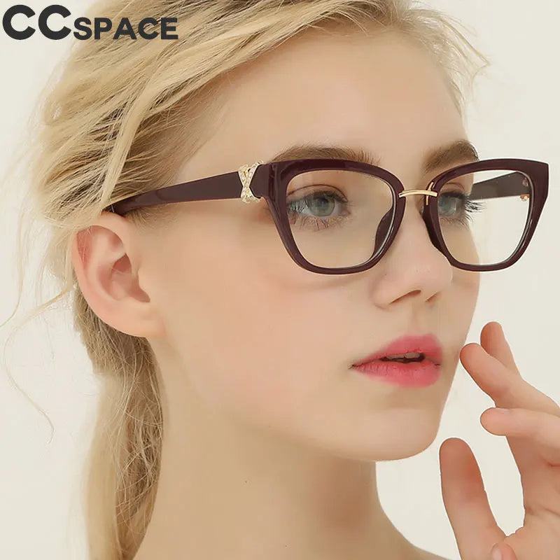 45605 Cat Eye Glasses Frames Women Rhinestone Decoration Styles Optical Fashion Computer Glasses