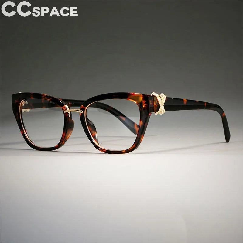 45605 Cat Eye Glasses Frames Women Rhinestone Decoration Styles Optical Fashion Computer Glasses