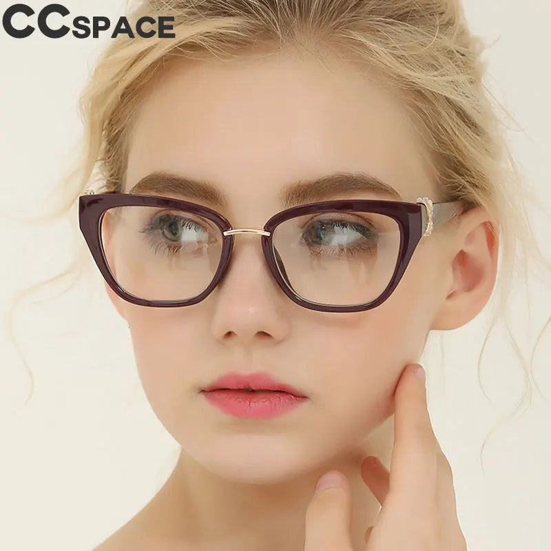 45605 Cat Eye Glasses Frames Women Rhinestone Decoration Styles Optical Fashion Computer Glasses