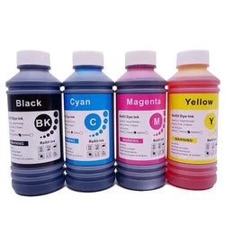 500ML Universal BK C M Y Refill Dye Based Ink Large Capacity Use For Epson Canon HP Brother Lexmark Samsung Dell Inkjet Printer - PST PS Tradings